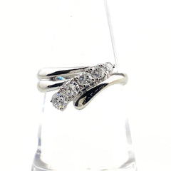 メレダイヤ デザインリング プラチナ 指輪 リング 13号 Pt900 ダイヤモンド レディース 【中古】nbjwl