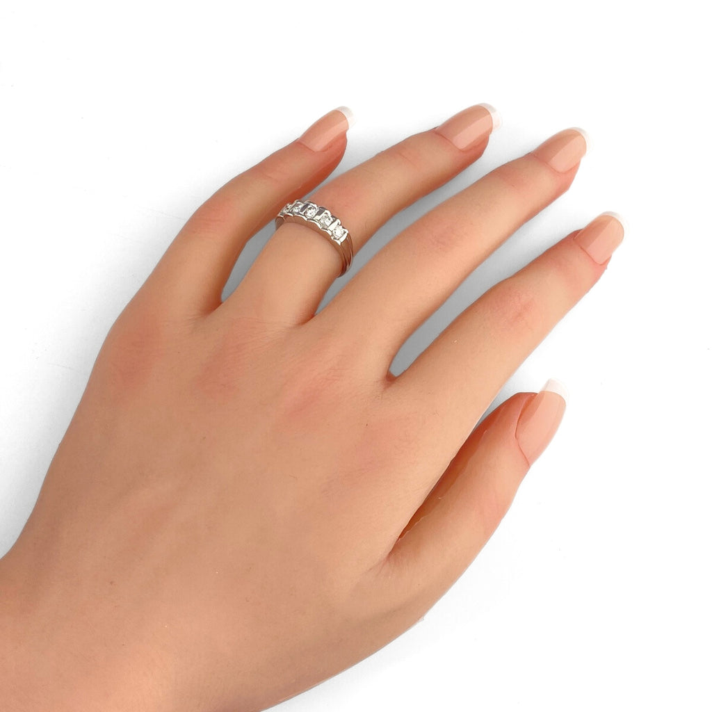 メレダイヤ デザインリング プラチナ 指輪 リング 11号 Pt900 ダイヤモンド レディース 【中古】nbjwl