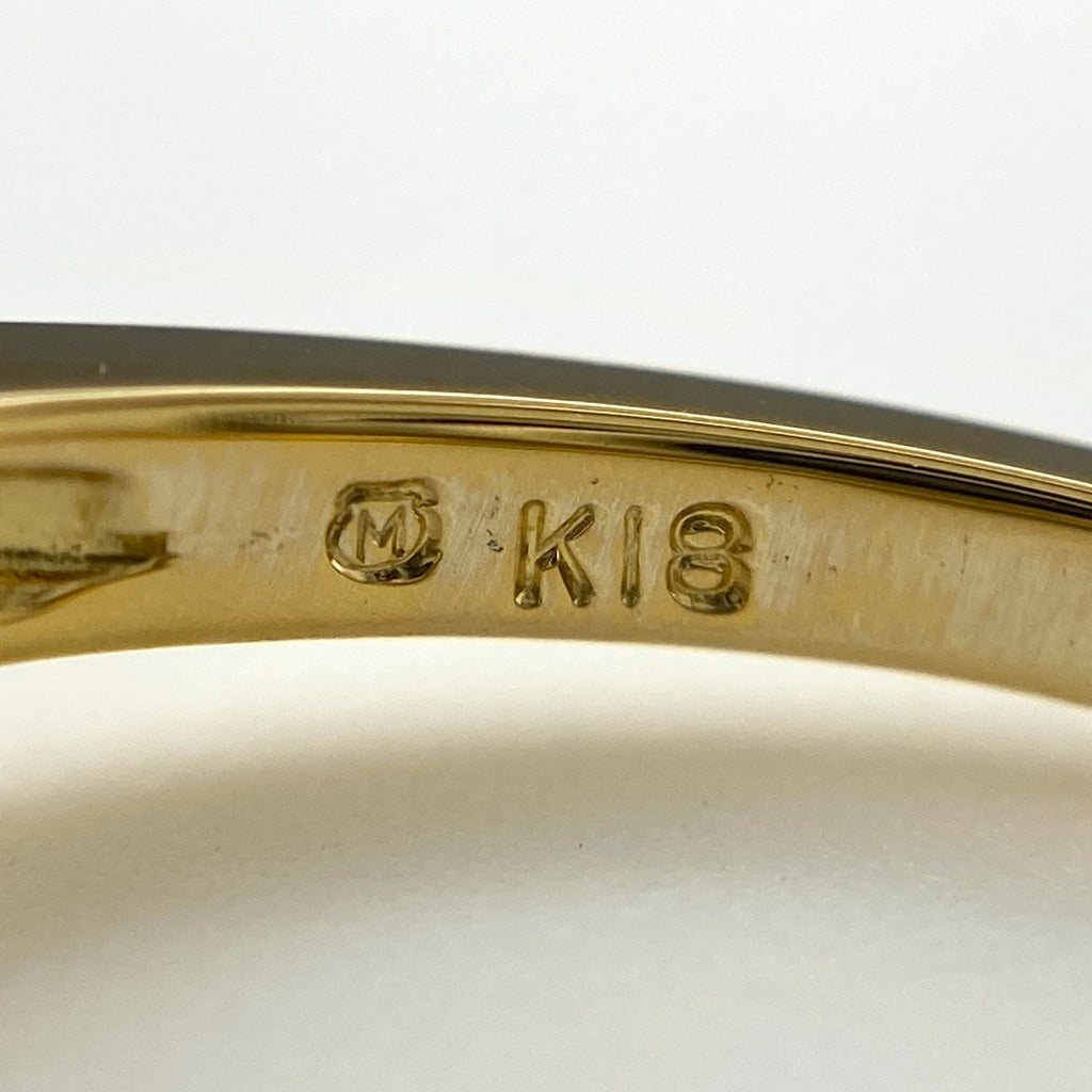 ミキモト パール デザインリング YG イエローゴールド 指輪 メレダイヤ 真珠 リング 11号 K18 パール ダイヤモンド レディース 【中古】brjwl