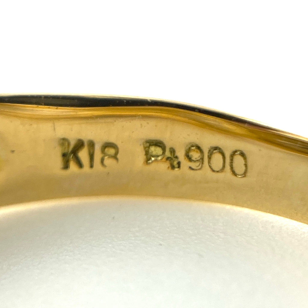 メレダイヤ デザインリング プラチナ YG イエローゴールド 指輪 リング 8号 Pt900 K18 ダイヤモンド レディース 【中古】nbjwl