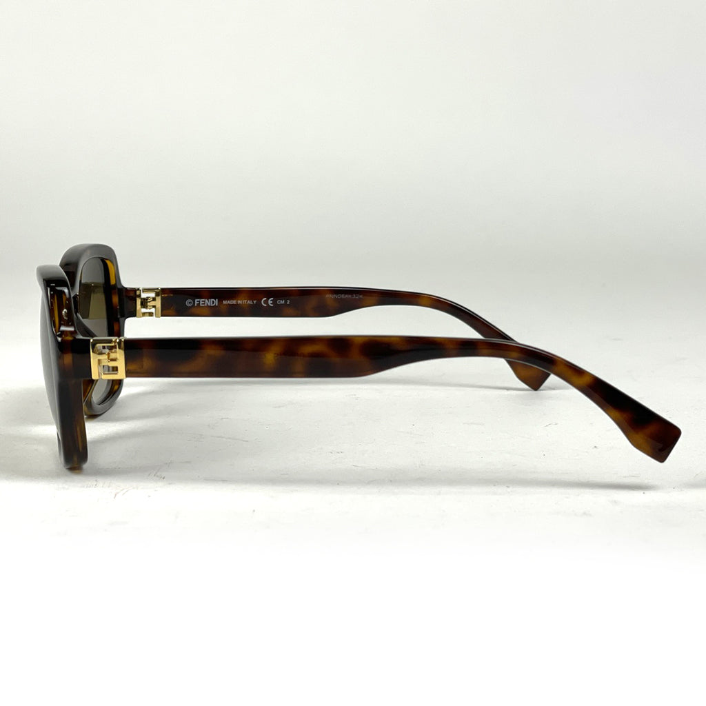 フェンディ ズッカロゴ サングラス デミ柄 アイウェア サングラス プラスチック ブラウン FF0007 レディース 【中古】brbag