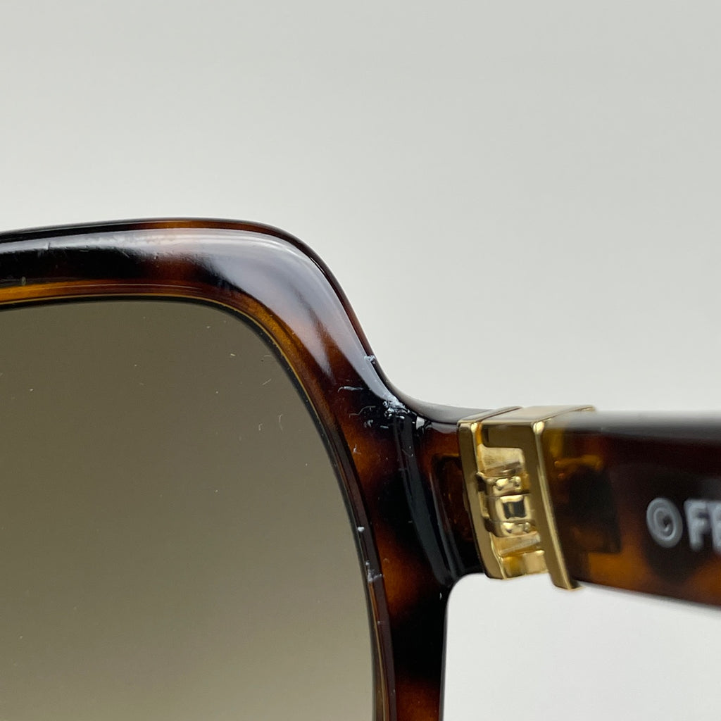 フェンディ ズッカロゴ サングラス デミ柄 アイウェア サングラス プラスチック ブラウン FF0007 レディース 【中古】brbag