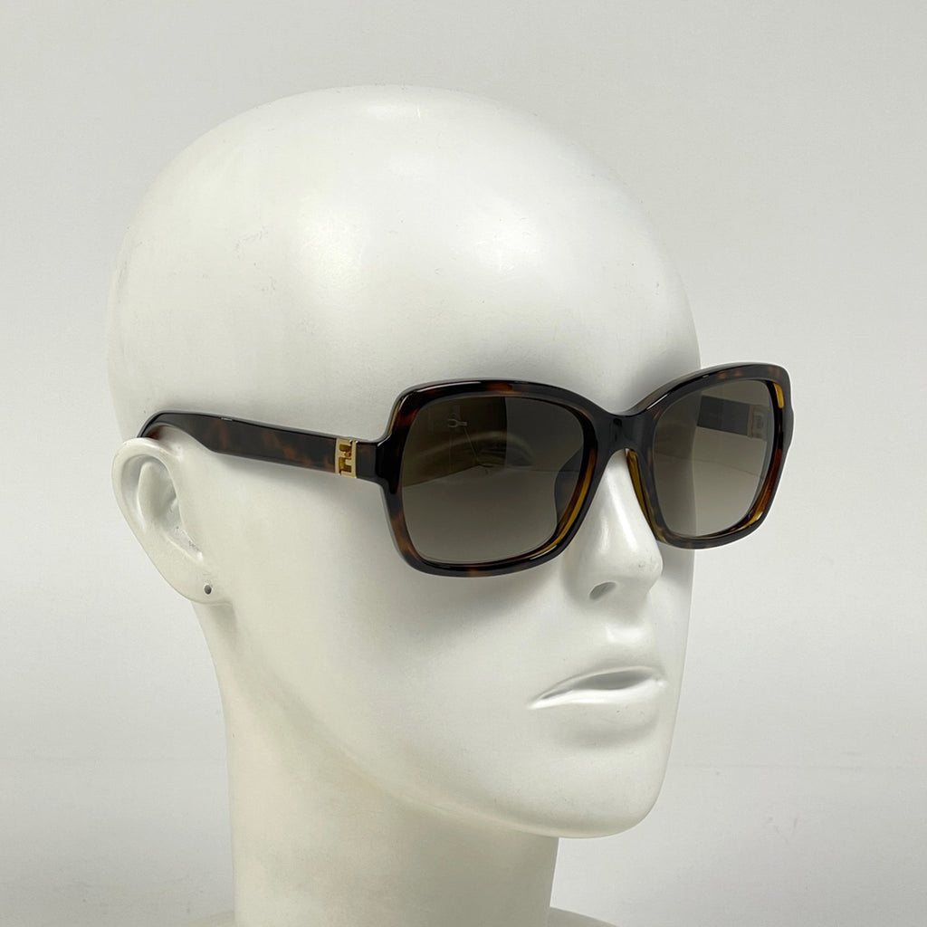 フェンディ ズッカロゴ サングラス デミ柄 アイウェア サングラス プラスチック ブラウン FF0007 レディース 【中古】brbag