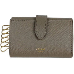 セリーヌ ロゴ 6連 キーケース キーリング 鍵入れ キーケース レザー グレージュ レディース 【中古】brbag