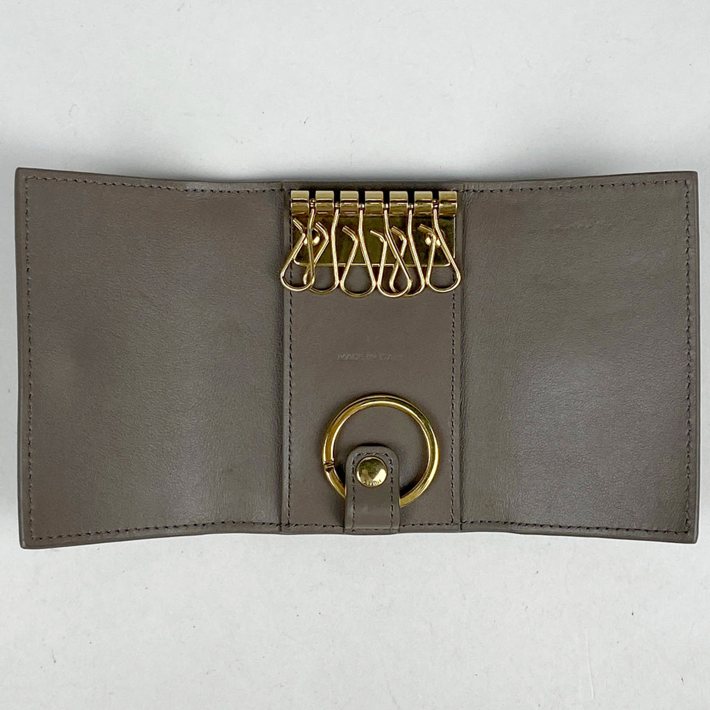セリーヌ ロゴ 6連 キーケース キーリング 鍵入れ キーケース レザー グレージュ レディース 【中古】brbag