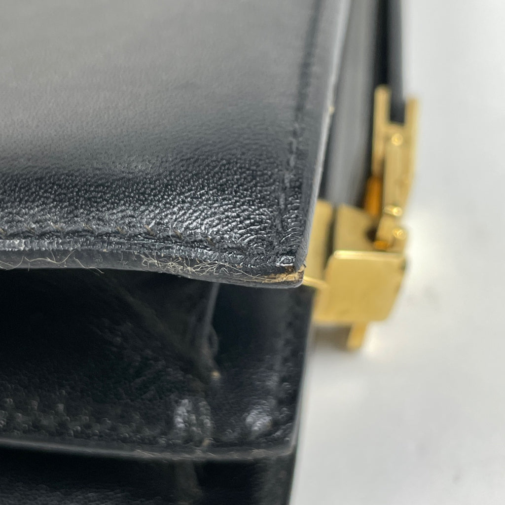 セリーヌ 馬車金具 ショルダーバッグ ワンショルダー ロゴ ショルダーバッグ レザー ブラック レディース 【中古】brbag