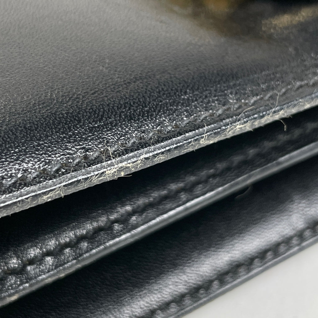 セリーヌ 馬車金具 ショルダーバッグ ワンショルダー ロゴ ショルダーバッグ レザー ブラック レディース 【中古】brbag