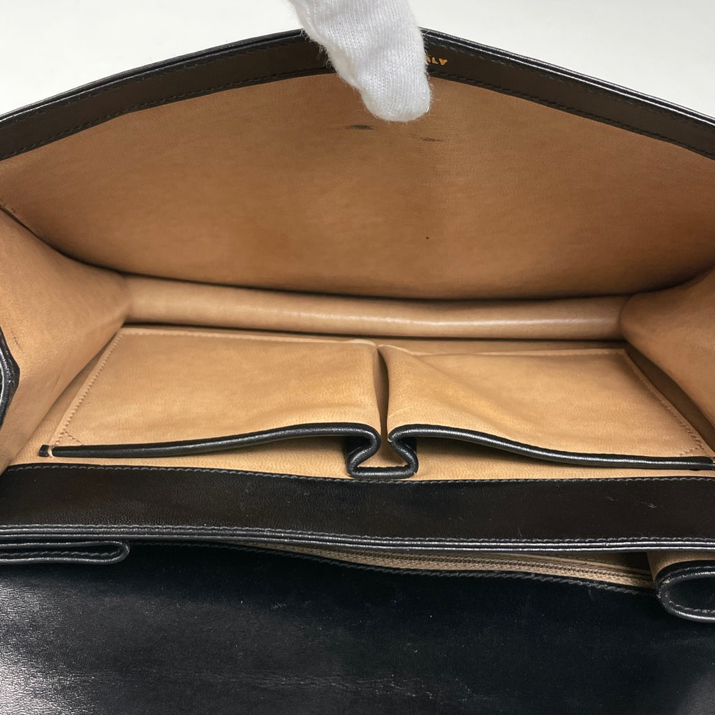 セリーヌ 馬車金具 ショルダーバッグ ワンショルダー ロゴ ショルダーバッグ レザー ブラック レディース 【中古】brbag