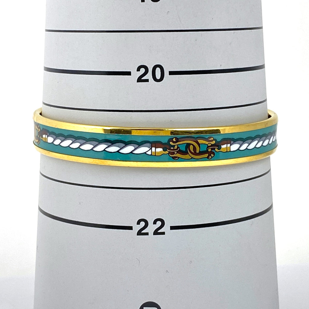 エルメス エマイユ PM 腕輪 七宝焼き バングル GP ゴールド グリーン レディース 【中古】bracc