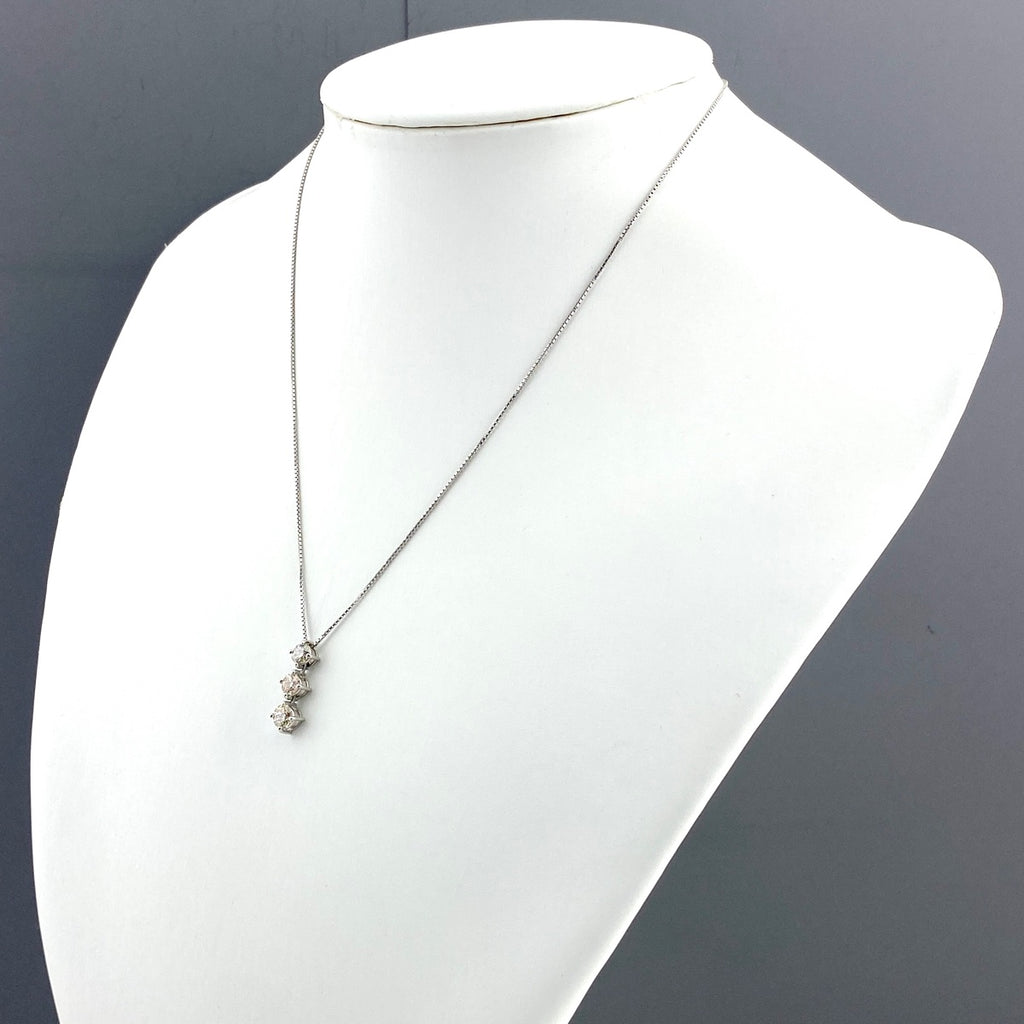メレダイヤ デザインネックレス プラチナ ペンダント ネックレス Pt900 Pt850 ダイヤモンド レディース 【中古】nbjwl