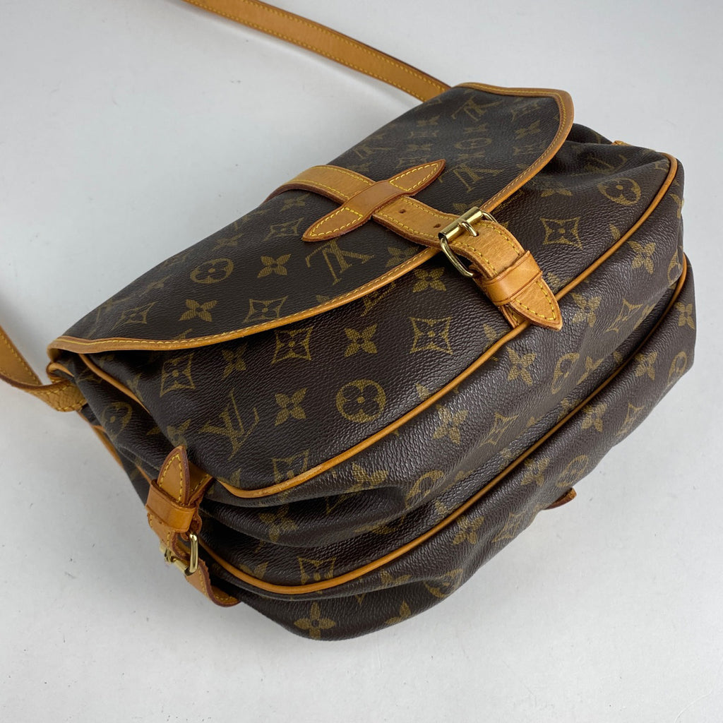 ルイ・ヴィトン ソミュール 30 斜め掛け ショルダーバッグ モノグラム ブラウン M42256 レディース 【中古】brbag