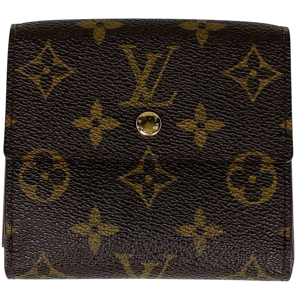 ルイ・ヴィトン ポルト モネ ビエ カルト クレディ 小銭入れ 札入れ Wホック 三つ折り財布 モノグラム ブラウン M61652 レディース 【中古】brbag