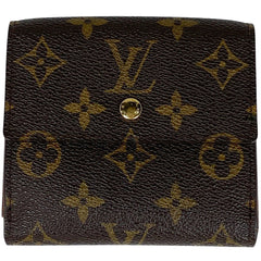 ルイ・ヴィトン ポルト モネ ビエ カルト クレディ 小銭入れ 札入れ Wホック 三つ折り財布 モノグラム ブラウン M61652 レディース 【中古】brbag