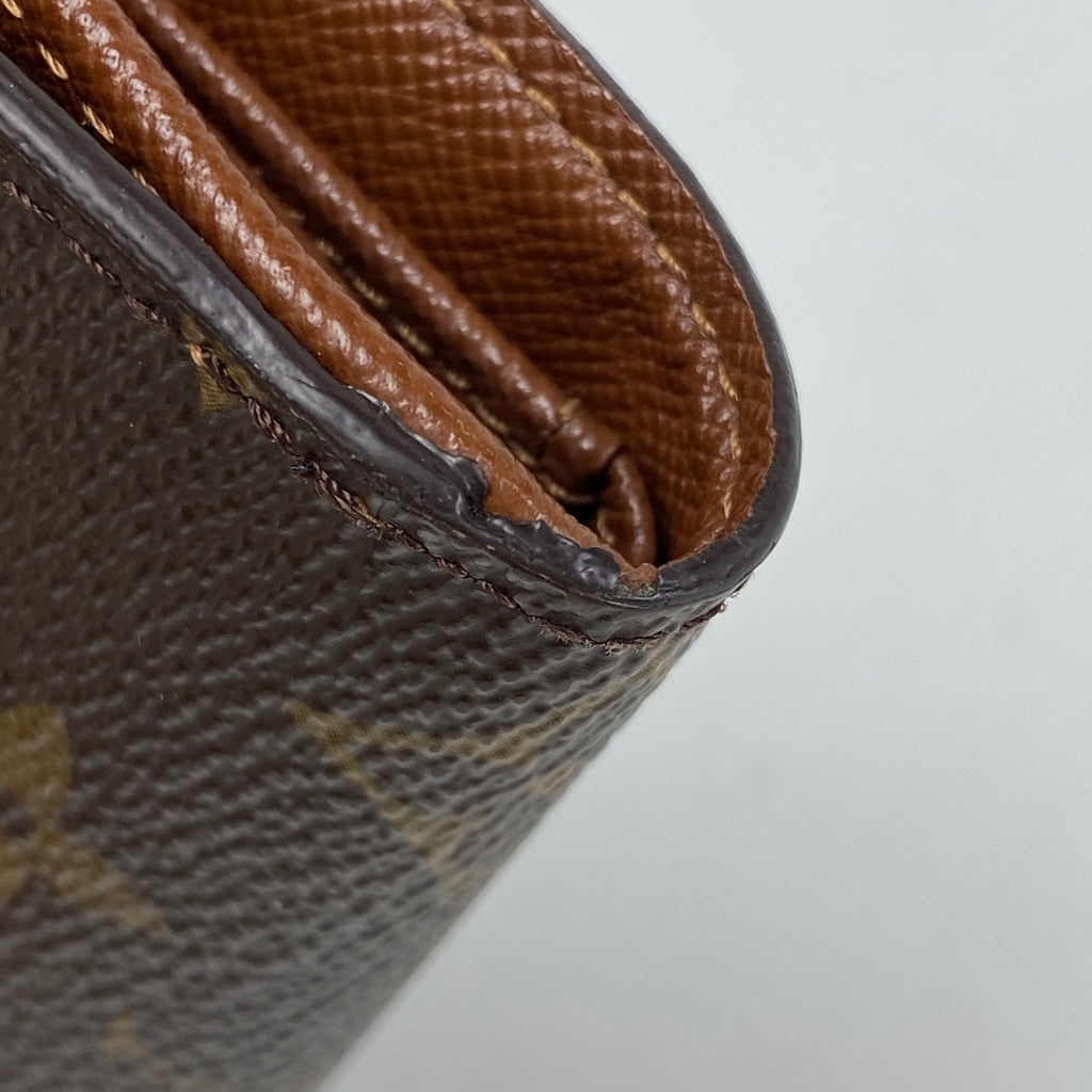 ルイ・ヴィトン ポルト モネ ビエ カルト クレディ 小銭入れ 札入れ Wホック 三つ折り財布 モノグラム ブラウン M61652 レディース 【中古】brbag