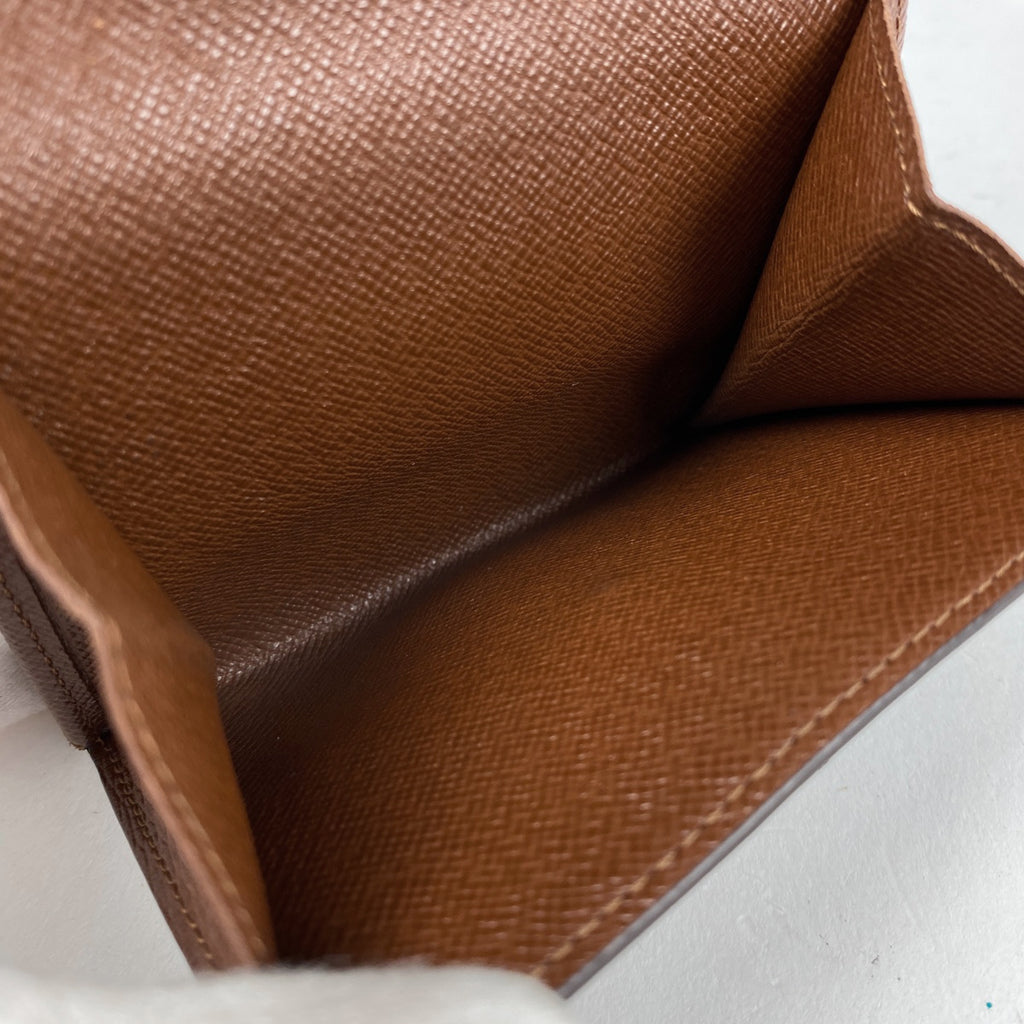 ルイ・ヴィトン ポルト モネ ビエ カルト クレディ 小銭入れ 札入れ Wホック 三つ折り財布 モノグラム ブラウン M61652 レディース 【中古】brbag