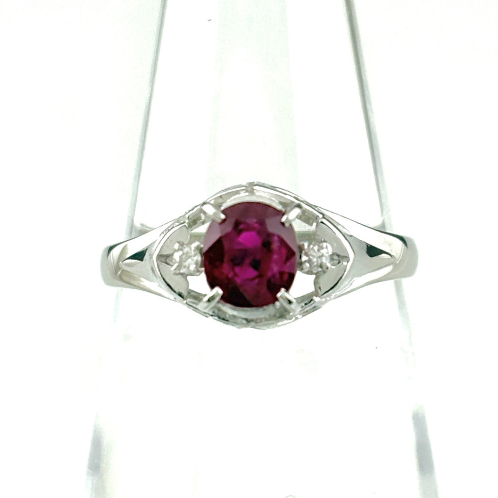 ルビー デザインリング プラチナ 指輪 メレダイヤ リング 13号 Pt900 ルビー ダイヤモンド レディース ノンブランドジュエリー 【中古】nbjwl