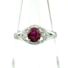 ルビー デザインリング プラチナ 指輪 メレダイヤ リング 13号 Pt900 ルビー ダイヤモンド レディース ノンブランドジュエリー 【中古】nbjwl