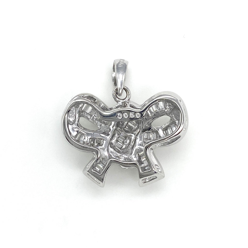 リボンモチーフ ペンダントトップ プラチナ ペンダントトップ Pt900 ダイヤモンド レディース 【中古】nbjwl