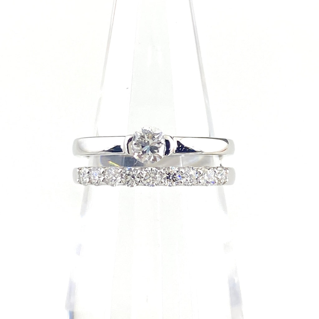 ダイヤモンド デザインリング プラチナ 指輪 メレダイヤ リング 7.5号 Pt900 ダイヤモンド レディース 【中古】nbjwl