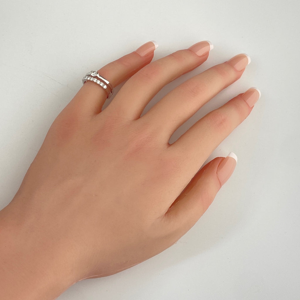 ダイヤモンド デザインリング プラチナ 指輪 メレダイヤ リング 7.5号 Pt900 ダイヤモンド レディース 【中古】nbjwl