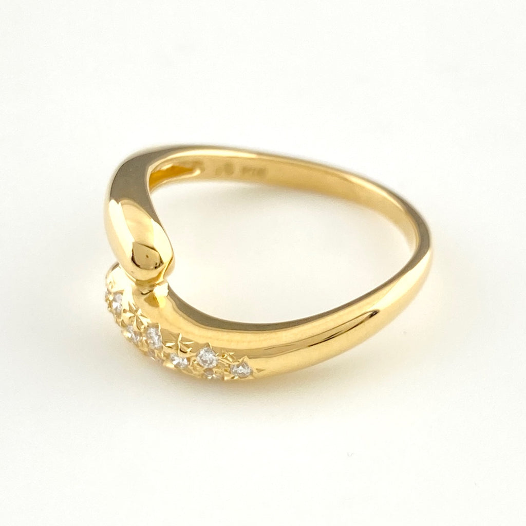 タサキ メレダイヤ デザインリング YG イエローゴールド 指輪 リング 10号 K18 ダイヤモンド レディース 【中古】brjwl