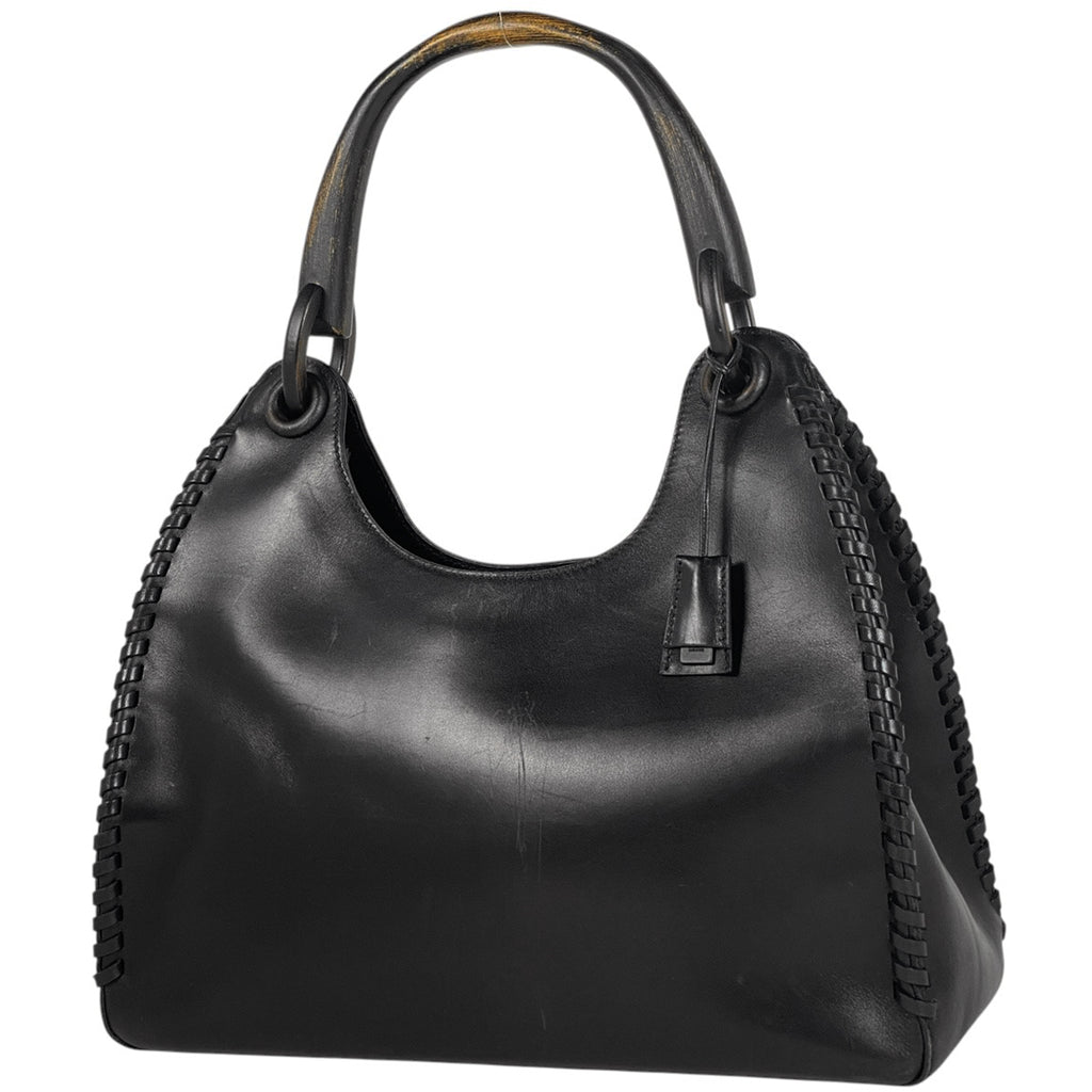 グッチ ウッドハンドル ショルダーバッグ ワンショルダー ハンドバッグ ショルダーバッグ レザー ブラック 106236 レディース 【中古】brbag