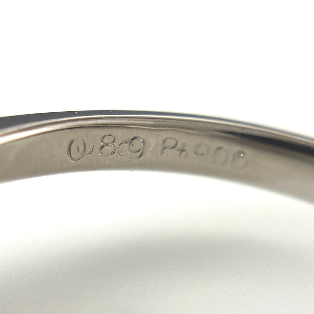 サファイア デザインリング プラチナ 指輪 メレダイヤ リング 17号 Pt900 サファイア ダイヤモンド レディース 【中古】nbjwl