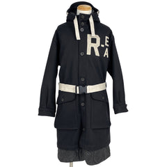 エンポリオ・アルマーニ ロゴボタン ロングコート 防寒 フーディ アウター その他コート ブラック メンズ 【中古】brapp