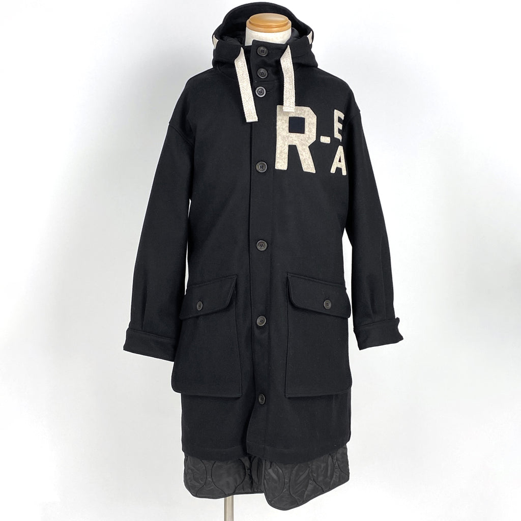 エンポリオ・アルマーニ ロゴボタン ロングコート 防寒 フーディ アウター その他コート ブラック メンズ 【中古】brapp