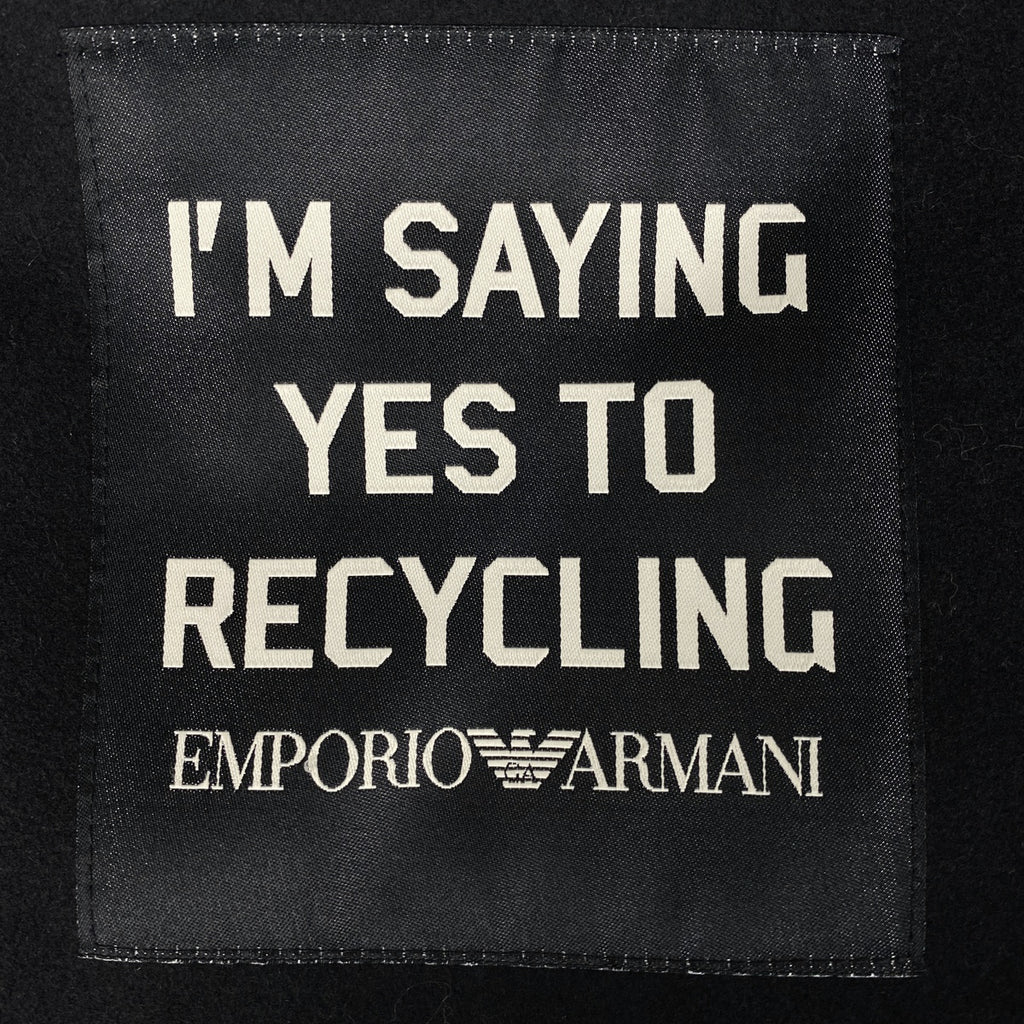 エンポリオ・アルマーニ ロゴボタン ロングコート 防寒 フーディ アウター その他コート ブラック メンズ 【中古】brapp