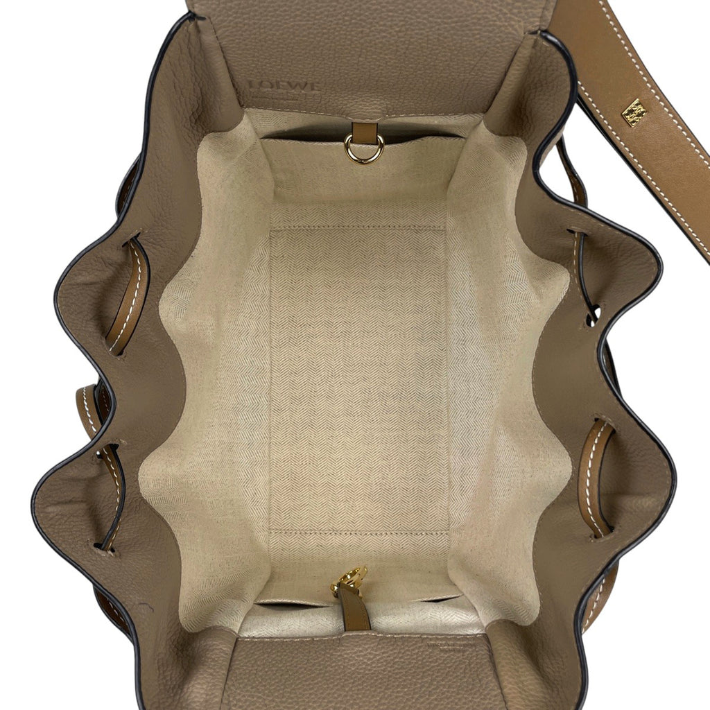 ロエベ ハンモック バッグ スモール 2WAY ショルダーバッグ アナグラム ハンドバッグ レザー ブラウン レディース 【中古】brbag