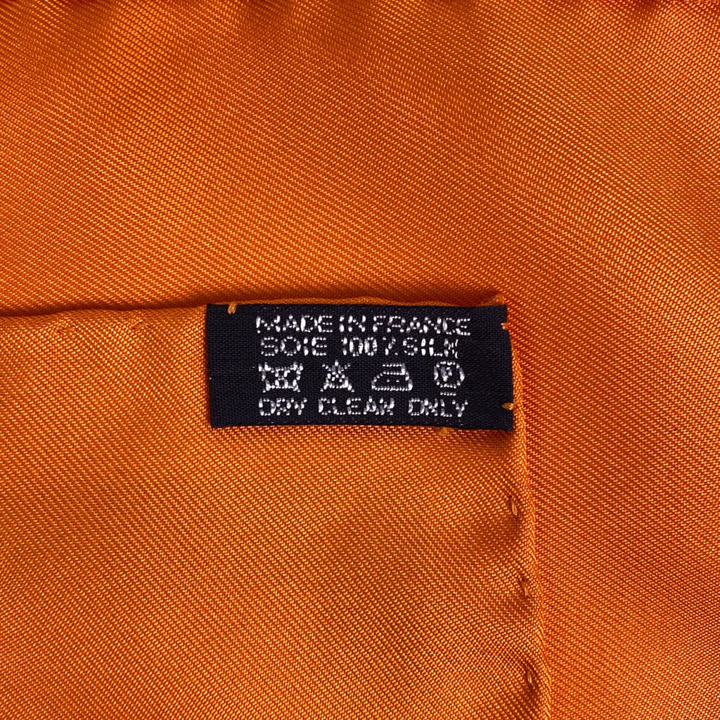 エルメス カレ 90 BOLDUC ボルデュック リボン スカーフ シルク オレンジ マルチカラー レディース 【中古】brbag