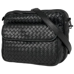 ボッテガヴェネタ イントレチャート ショルダーバッグ 斜め掛け ショルダーバッグ レザー ブラック レディース 【中古】brbag