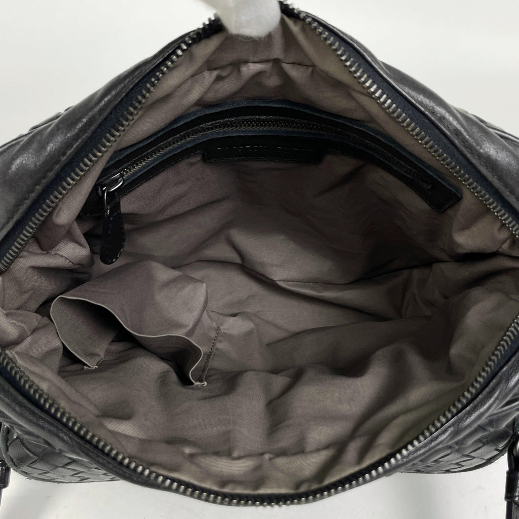 ボッテガヴェネタ イントレチャート ショルダーバッグ 斜め掛け ショルダーバッグ レザー ブラック レディース 【中古】brbag