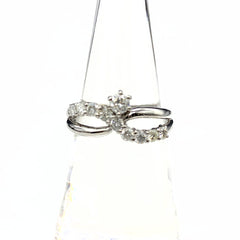 メレダイヤ デザインリング プラチナ 指輪 リング 11.5号 Pt900 ダイヤモンド レディース 【中古】nbjwl