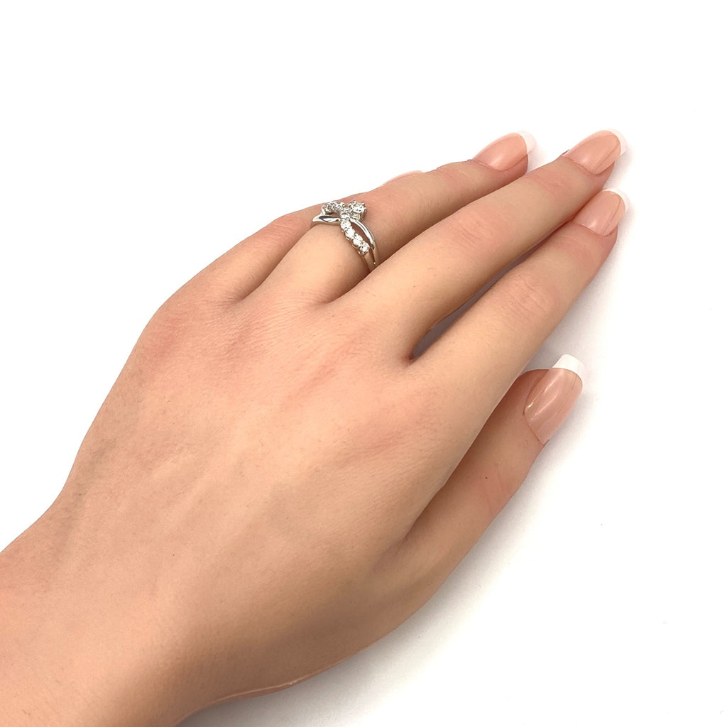 メレダイヤ デザインリング プラチナ 指輪 リング 11.5号 Pt900 ダイヤモンド レディース 【中古】nbjwl