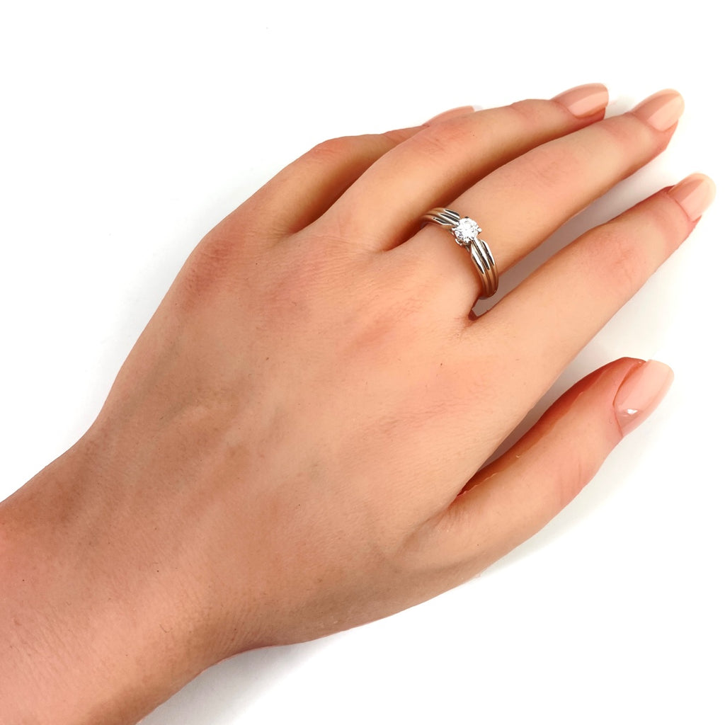 カルティエ PT950 ダイヤモンド リング プラチナ 15号 0.50ct レディース 中古 brjwl