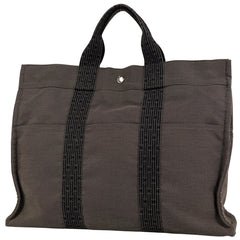 エルメス エールライン トート MM ハンドバッグ トートバッグ ナイロンキャンバス グレー レディース 【中古】brbag