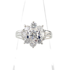 メレダイヤ デザインリング プラチナ 指輪 リング 7号 Pt900 ダイヤモンド レディース 【中古】nbjwl