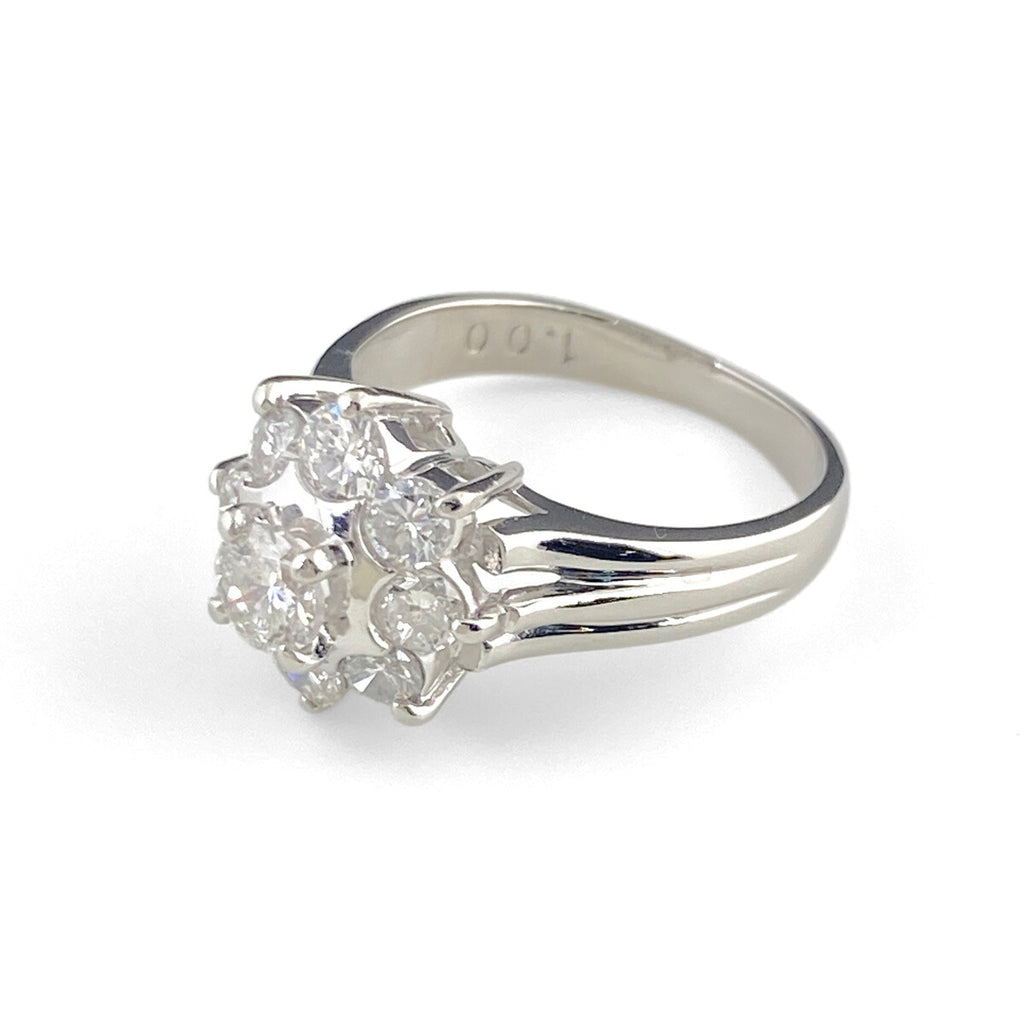 メレダイヤ デザインリング プラチナ 指輪 リング 7号 Pt900 ダイヤモンド レディース 【中古】nbjwl