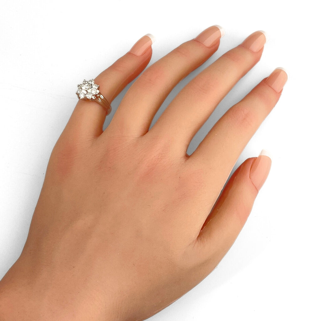 メレダイヤ デザインリング プラチナ 指輪 リング 7号 Pt900 ダイヤモンド レディース 【中古】nbjwl