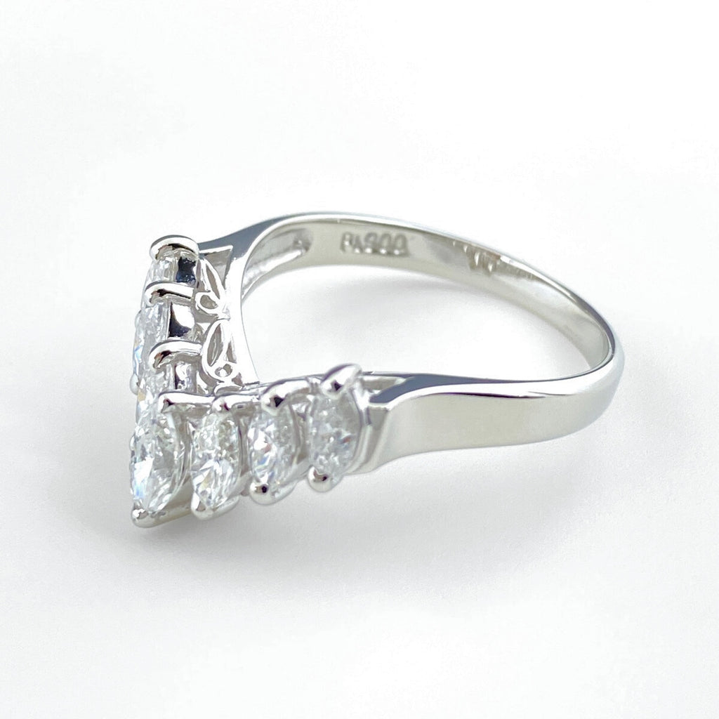 メレダイヤ デザインリング プラチナ 指輪 リング 11.5号 Pt900 ダイヤモンド レディース 【中古】nbjwl