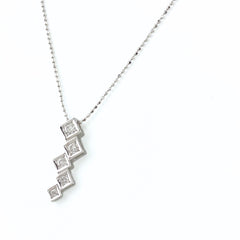 メレダイヤ デザインネックレス WG ホワイトゴールド ペンダント ネックレス K18 WG ダイヤモンド レディース 【中古】nbjwl
