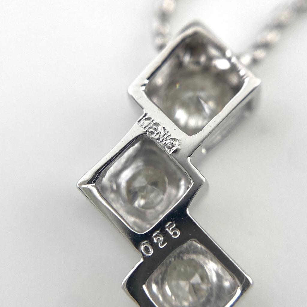 メレダイヤ デザインネックレス WG ホワイトゴールド ペンダント ネックレス K18 WG ダイヤモンド レディース 【中古】nbjwl