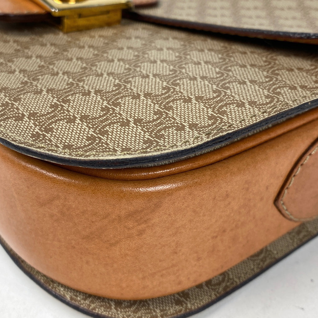 セリーヌ 馬車金具 ショルダーバッグ マカダム柄 ショルダーバッグ レザー ベージュ レディース 【中古】brbag