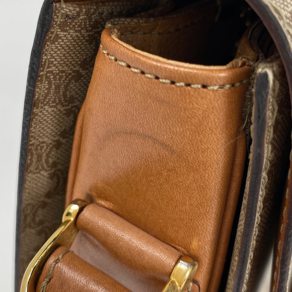 セリーヌ 馬車金具 ショルダーバッグ マカダム柄 ショルダーバッグ レザー ベージュ レディース 【中古】brbag
