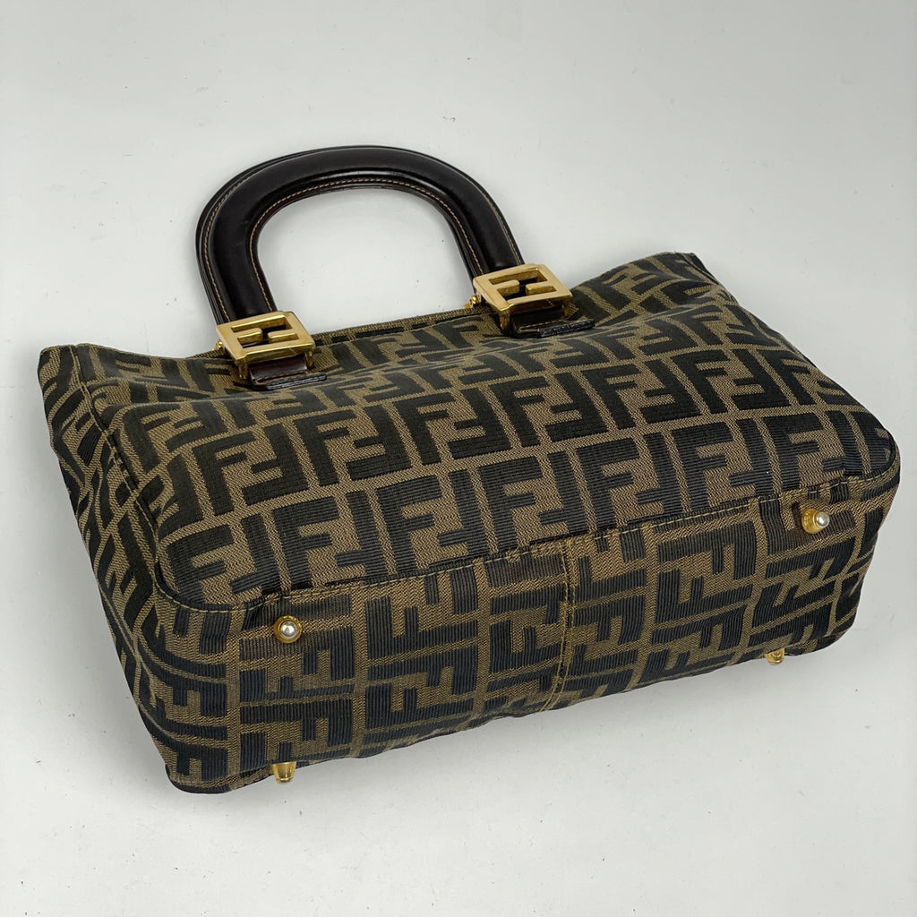 フェンディ ズッカ柄 ハンドバッグ トートバッグ ハンドバッグ キャンバス ブラウン 26329 レディース 【中古】brbag