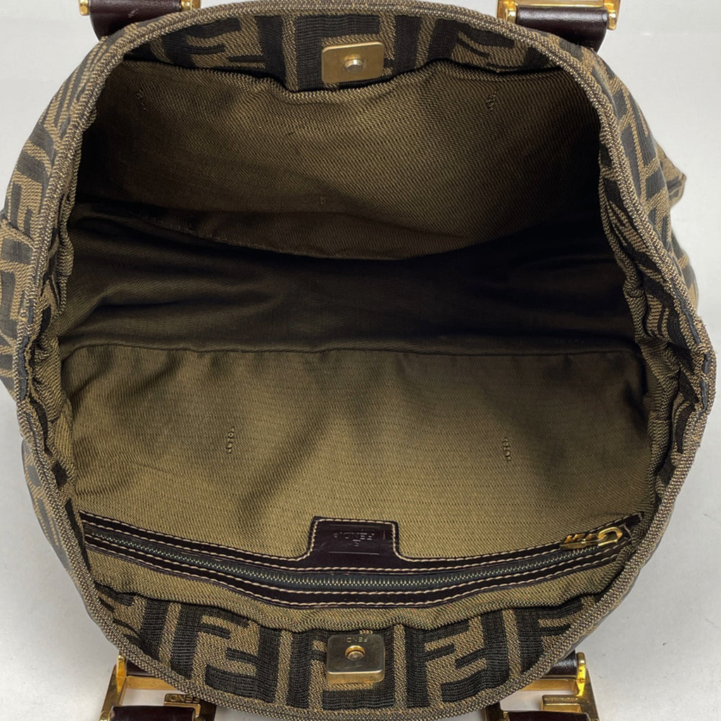 フェンディ ズッカ柄 ハンドバッグ トートバッグ ハンドバッグ キャンバス ブラウン 26329 レディース 【中古】brbag