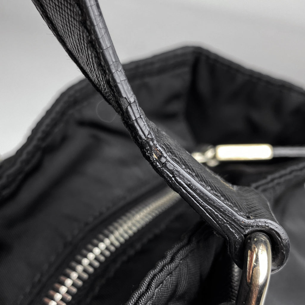 プラダ ロゴプレート トートバッグ ハンドバッグ トートバッグ ナイロン ネロ(ブラック) レディース 【中古】brbag
