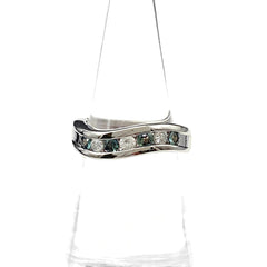 アレキサンドライト デザインリング プラチナ 指輪 メレダイヤ リング 11号 Pt900 アレキサンドライト ダイヤモンド レディース 【中古】nbjwl